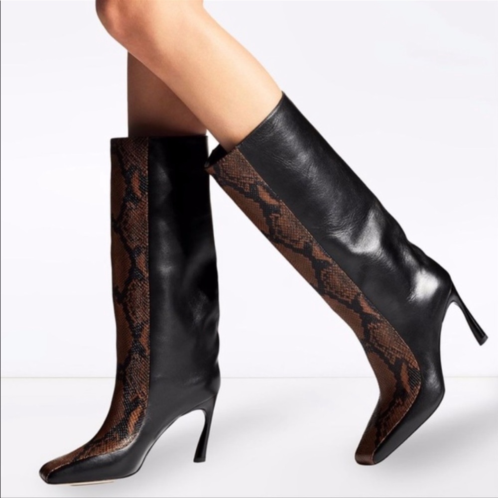 Jimmy Choo Mabyn 85 Snake-Embossed Leather Boot SZ 36 NWT